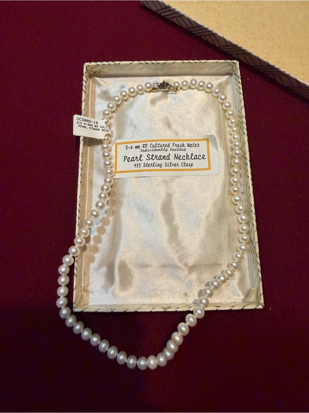 Cultured Freshwater Pearl Strand Necklace with Sterling Silver Clasp - White